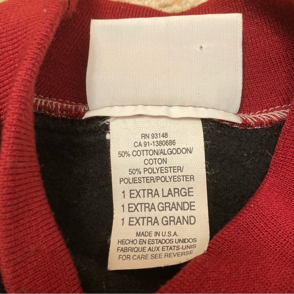 Vintage 90’s Graphic Pullover Sweatshirt Woodland Animals Cabincore Women’s XL - Picture 2 of 7